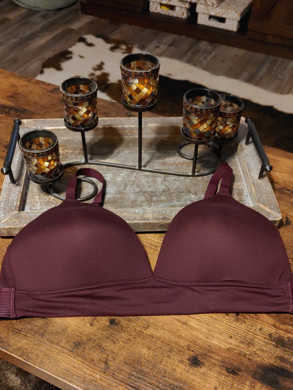 Tranquil & True 2X Maroon Lightly Padded Wirefree Gorgeous bra